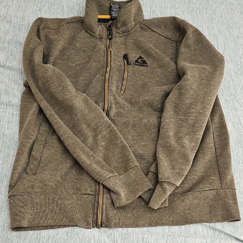 Gerry Weber Brown Zip Up Sweater with Standing Collar